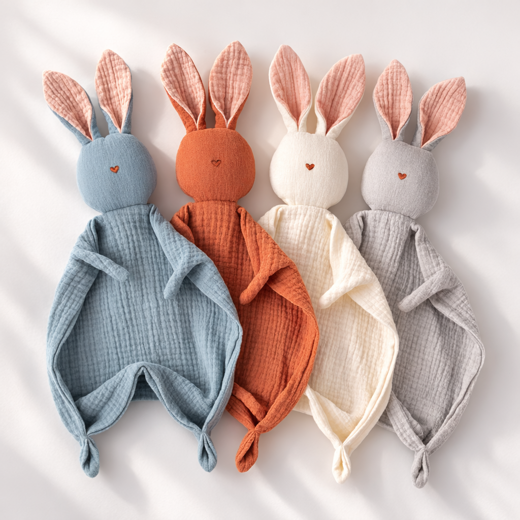 Organic Muslin Bunny Lovey for Calm Nights