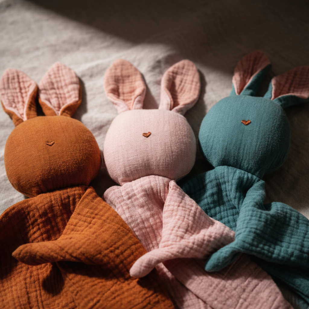 Organic Muslin Bunny Lovey for Calm Nights