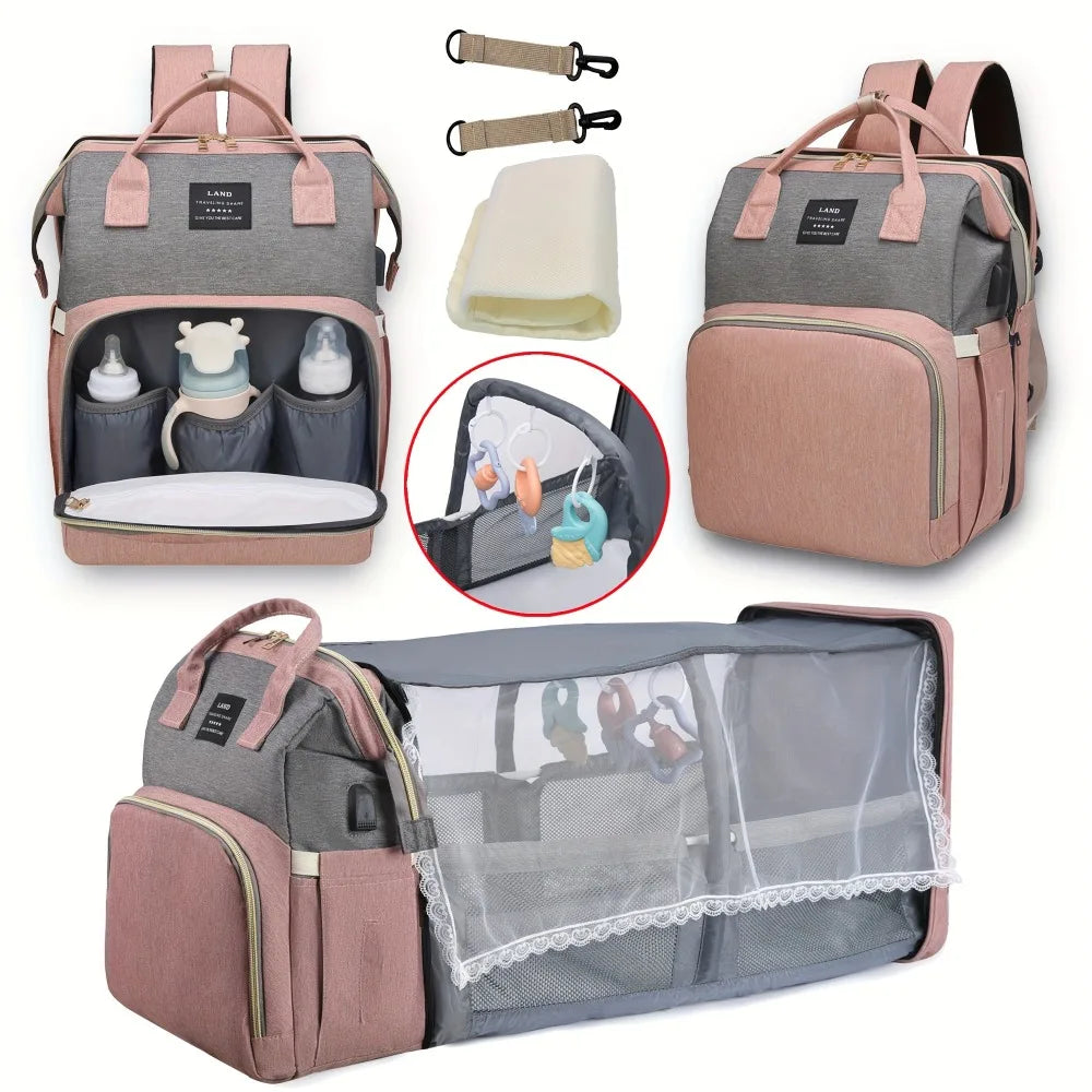 SmartNest™ 3-in-1 Diaper Backpack with Portable Changing Station
