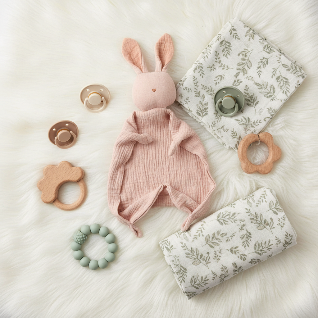 Organic Muslin Bunny Lovey for Calm Nights