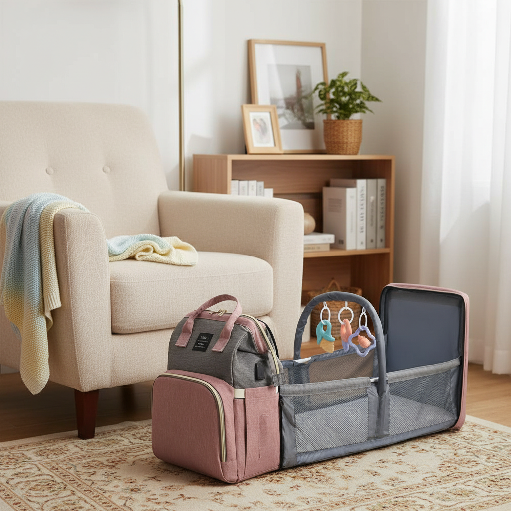 SmartNest™ 3-in-1 Diaper Backpack with Portable Changing Station
