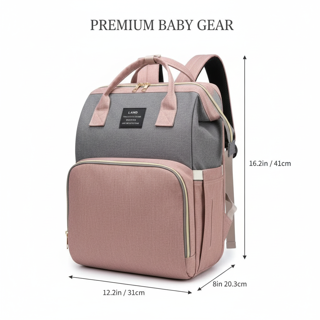 SmartNest™ 3-in-1 Diaper Backpack with Portable Changing Station