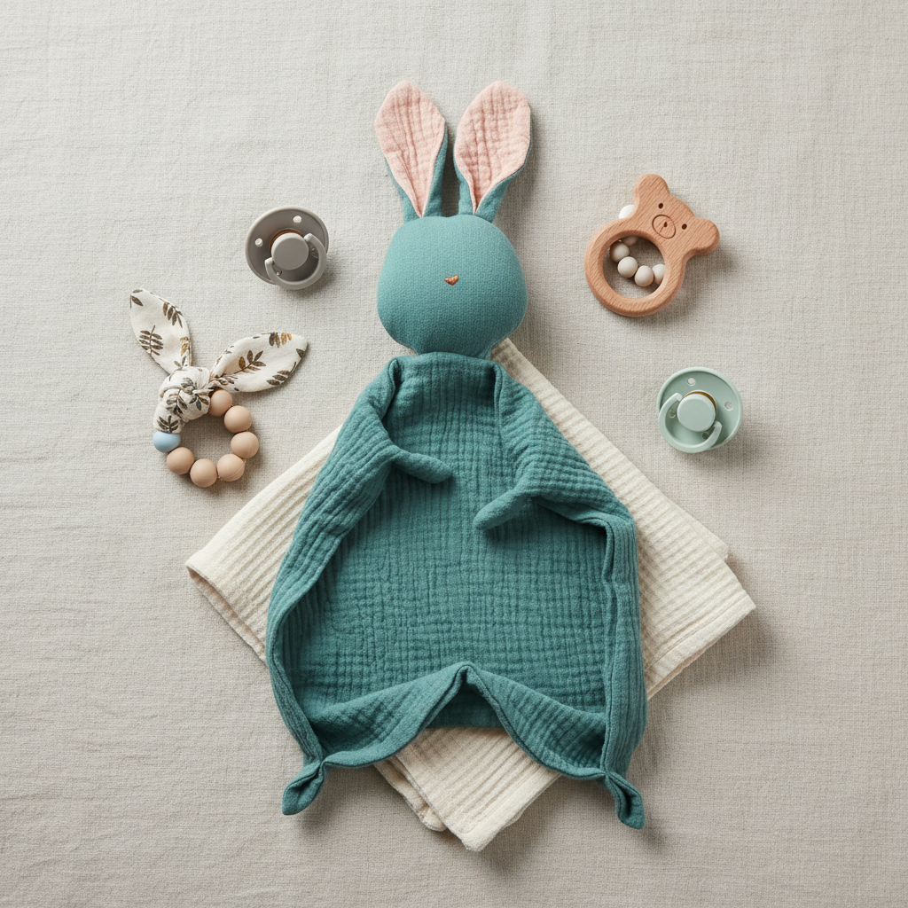 Organic Muslin Bunny Lovey for Calm Nights