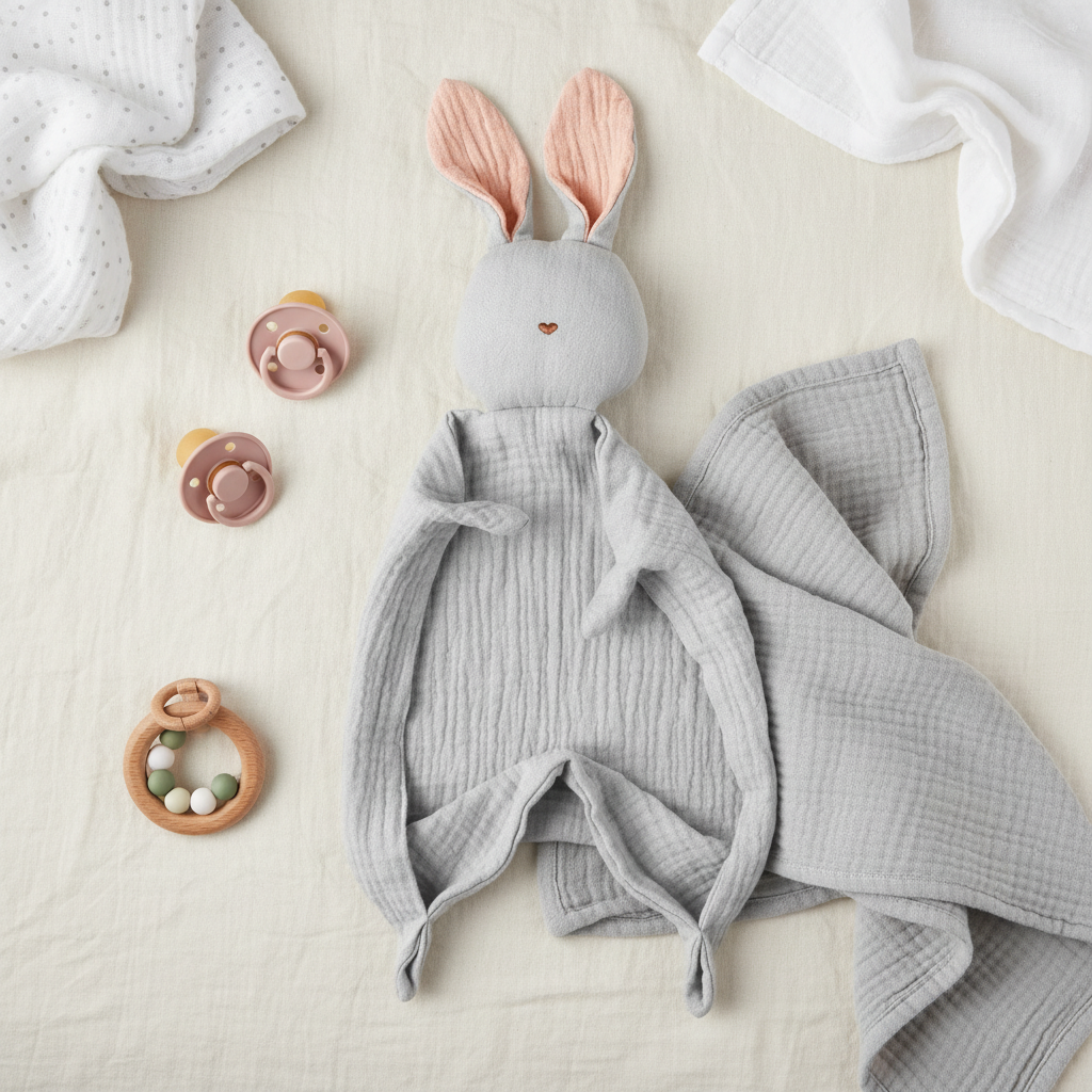 Organic Muslin Bunny Lovey for Calm Nights