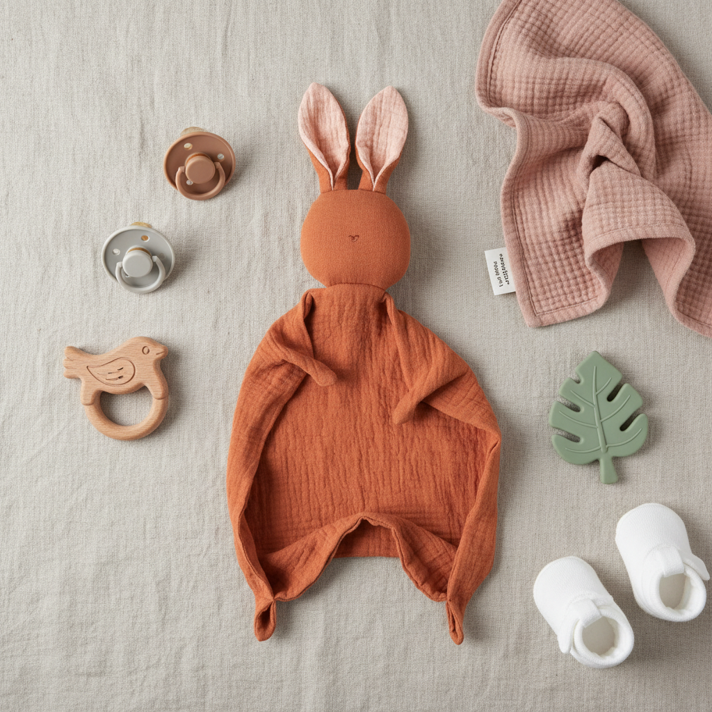 Organic Muslin Bunny Lovey for Calm Nights